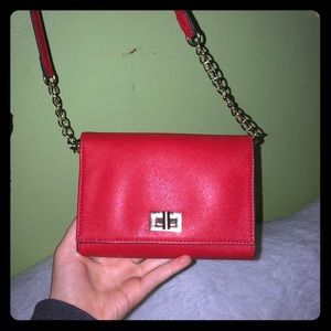Red leather purse